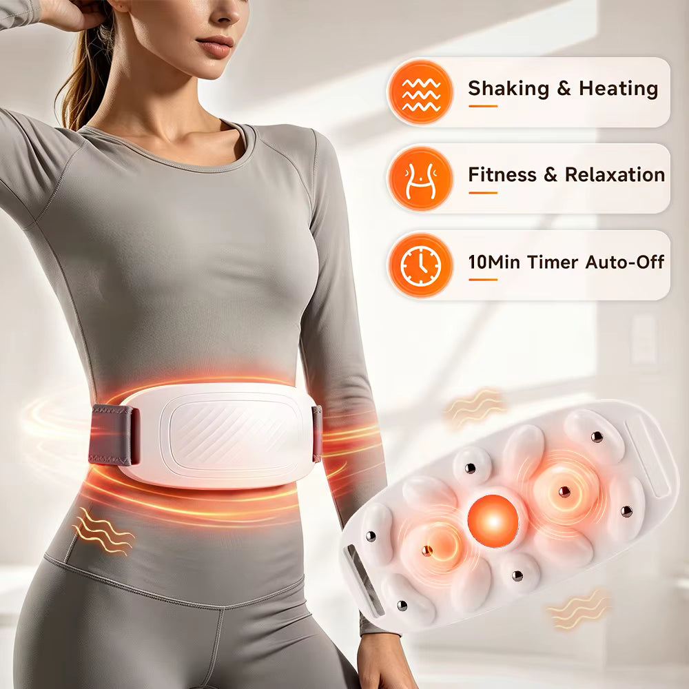 Cordless Heated Kneading Massage Belt for Belly, Waist, Back & Legs