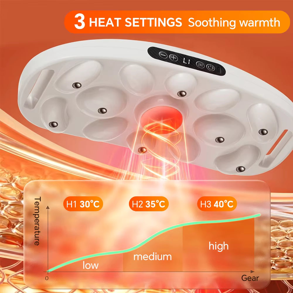 Cordless Heated Kneading Massage Belt for Belly, Waist, Back & Legs